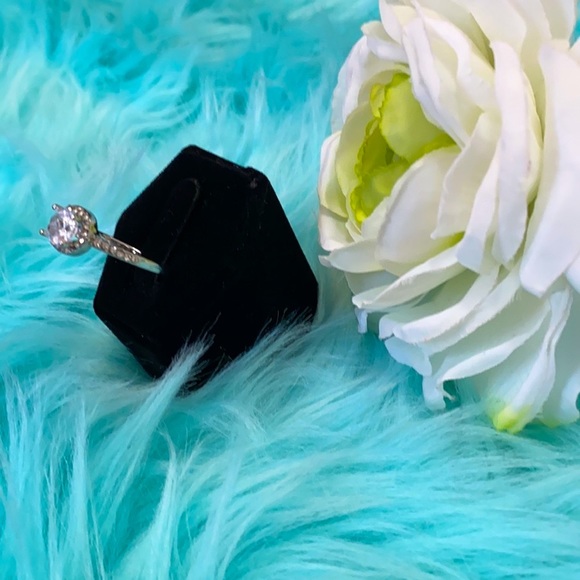 NEW! Solitaire Diamond Ring With Diamond Band - Picture 2 of 4